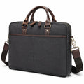 Laptoptasche 40 x 8 x 30 cm aus Textilgewebe Schwarz Braun mit Tragegriffen und Schultergurt