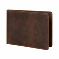 Herren Geldbörse 12 cm x 9 cm braunes Leder im Vintage Stil