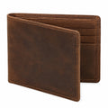 Herren Geldbörse 11.5 x 9.5 cm in Braun Lederoptik - gefaltetes Kartenetui