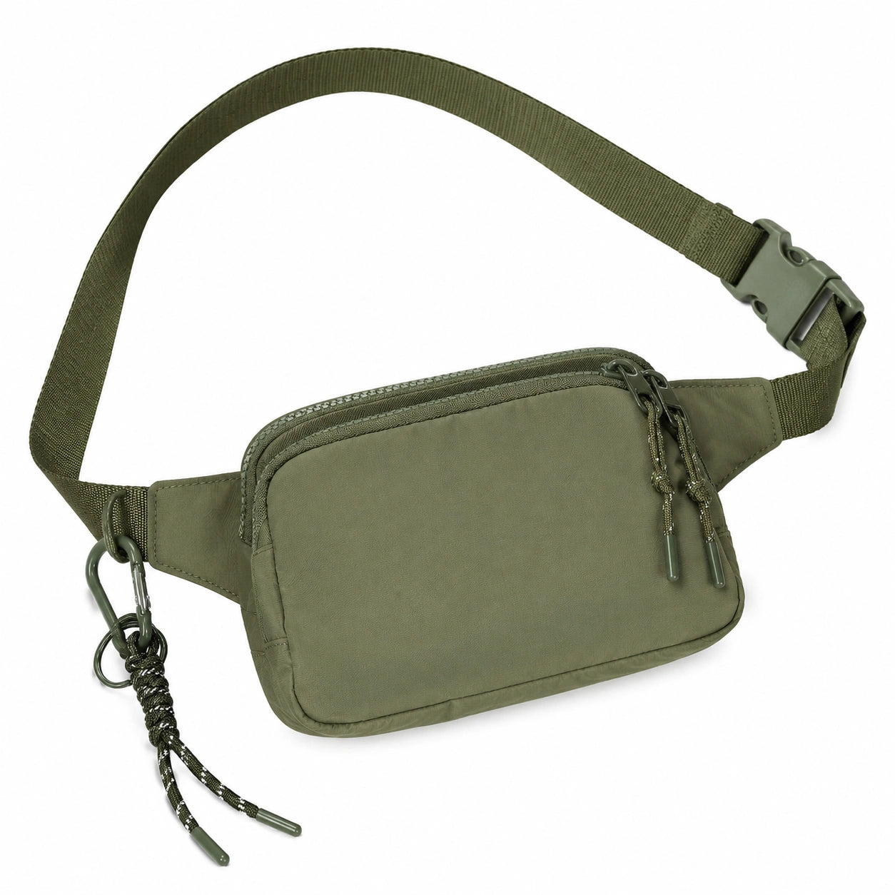 Hüfttasche 25 x 15 x 6 cm aus Textil in Olivgrün mit verstellbarem Gurt und Reißverschluss