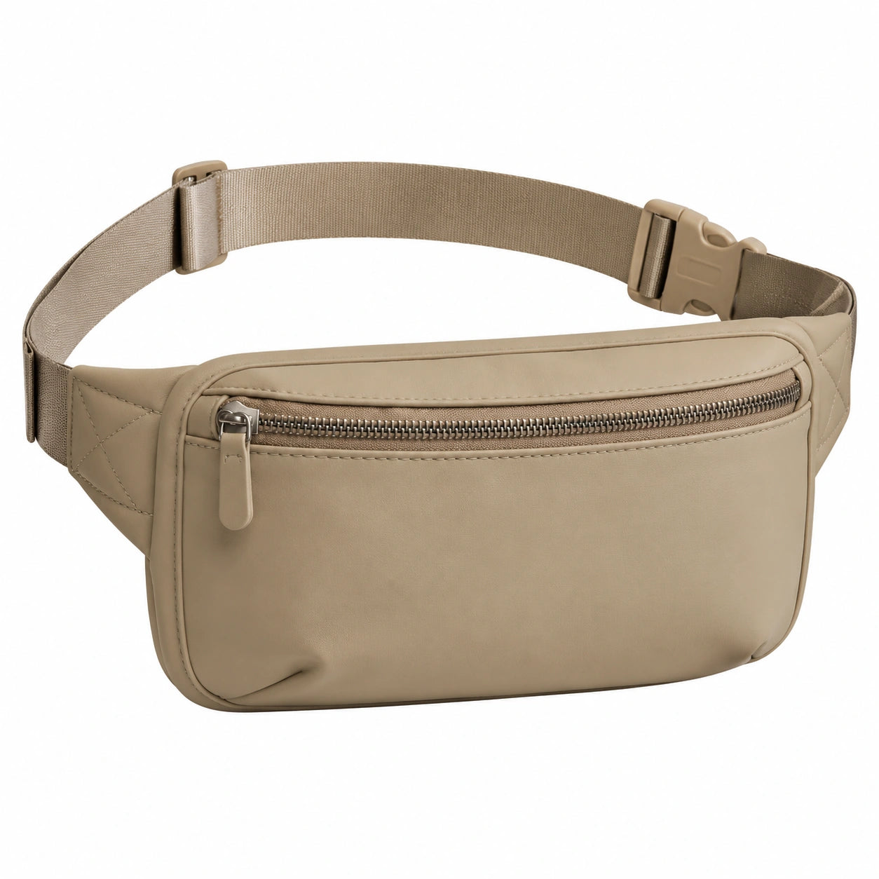 Gürteltasche 25 x 6 x 14 cm Kunstleder Taupe verstellbar mit Reißverschluss