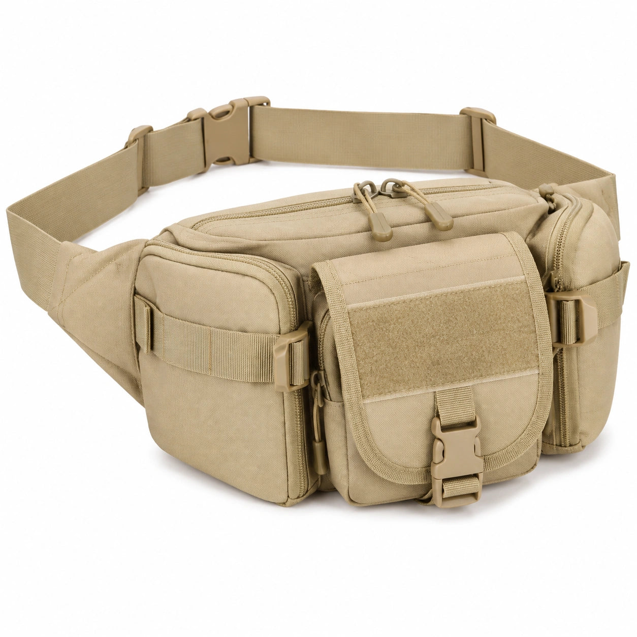 Hüfttasche 30 x 15 x 18 cm aus Polyester in Beige mit Mehrfachfächern für Outdoor