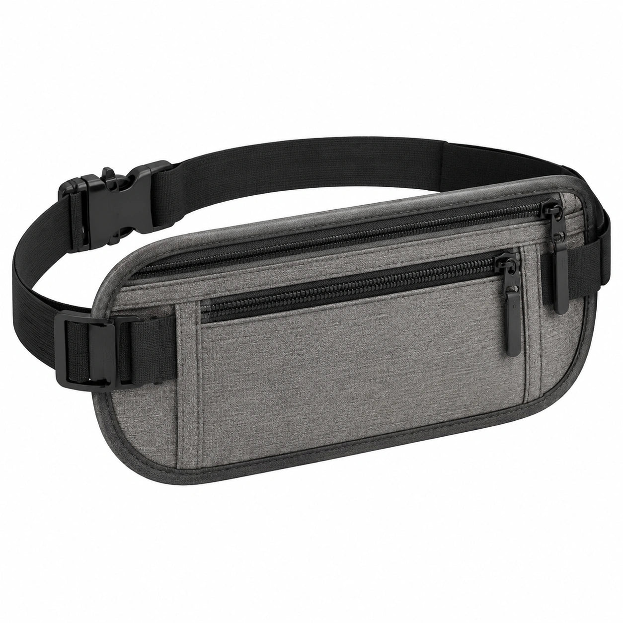 Gürteltasche 30 x 14 x 3 cm Textil Grau mit Reißverschluss und verstellbarem Hüftgurt