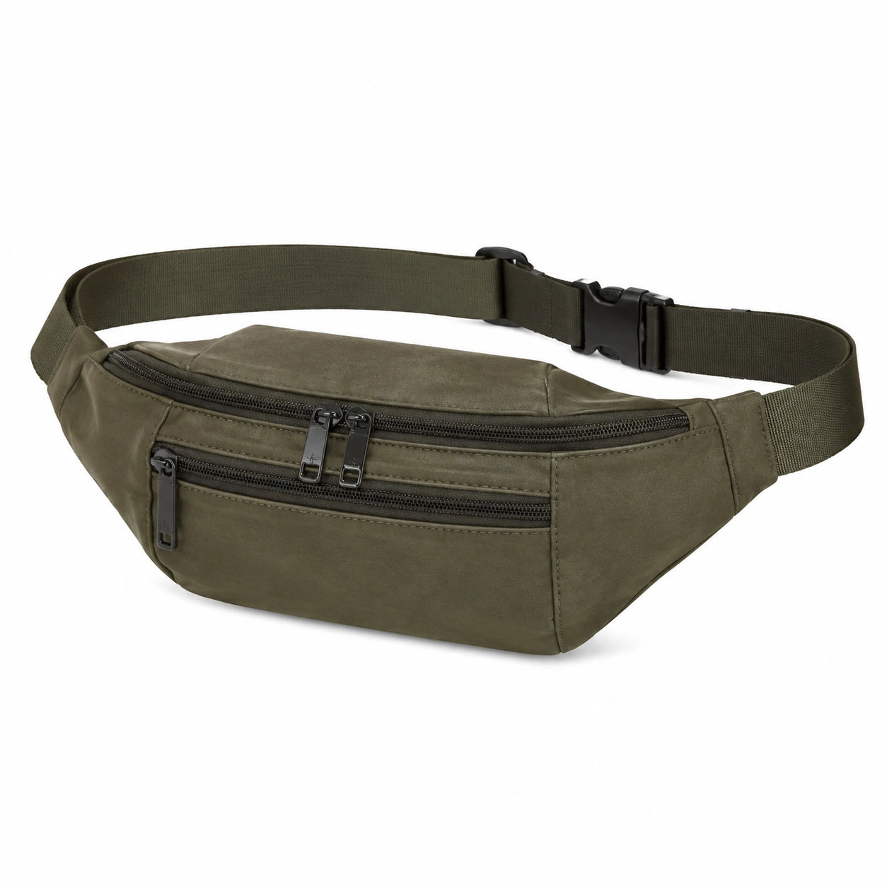 Hüfttasche 34 x 14 x 7 cm aus Polyester Olivgrün mit Reißverschluss für Alltag und Freizeit