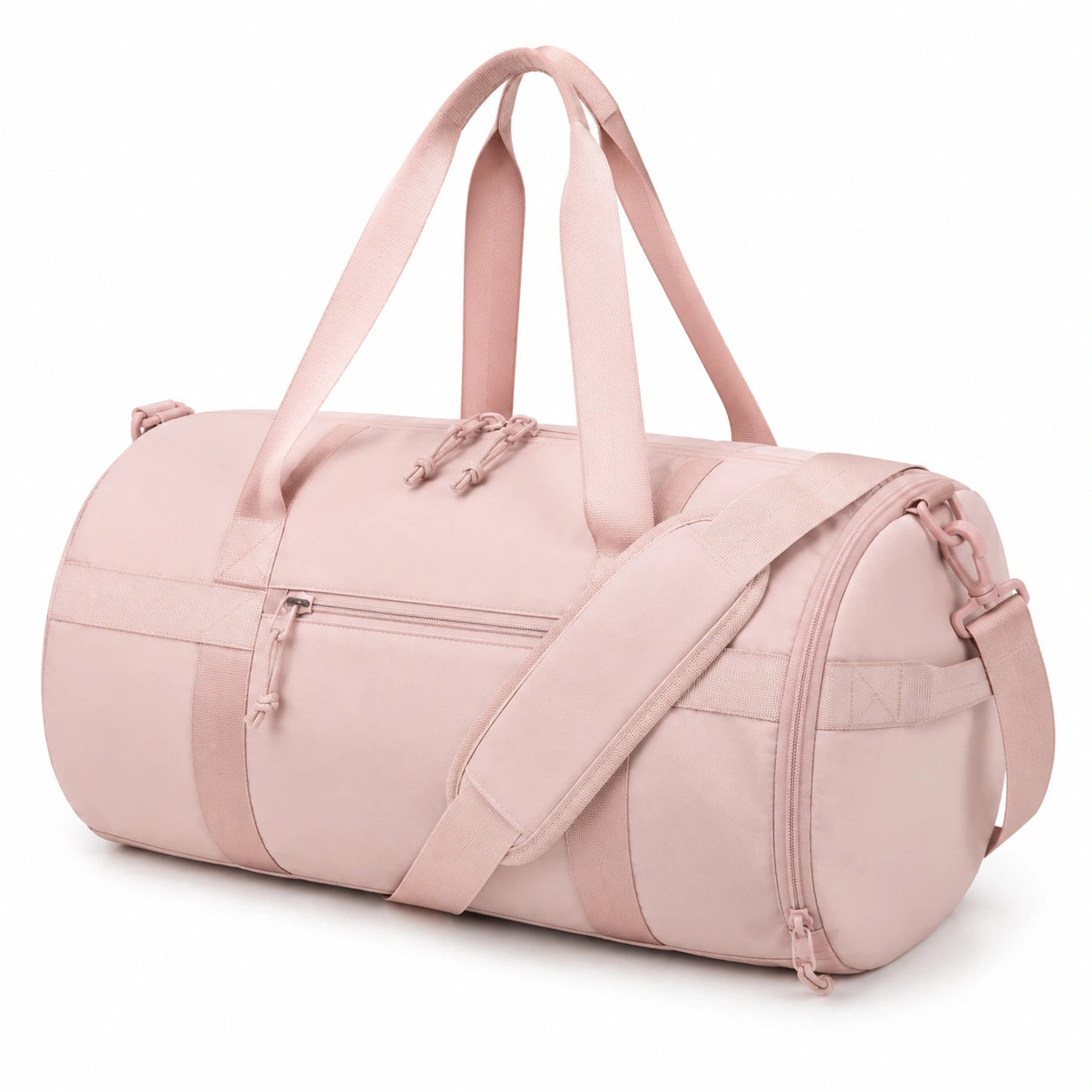 Sporttasche 50 x 25 cm aus Textil in Rosa mit Schultergurt und Reißverschlüssen