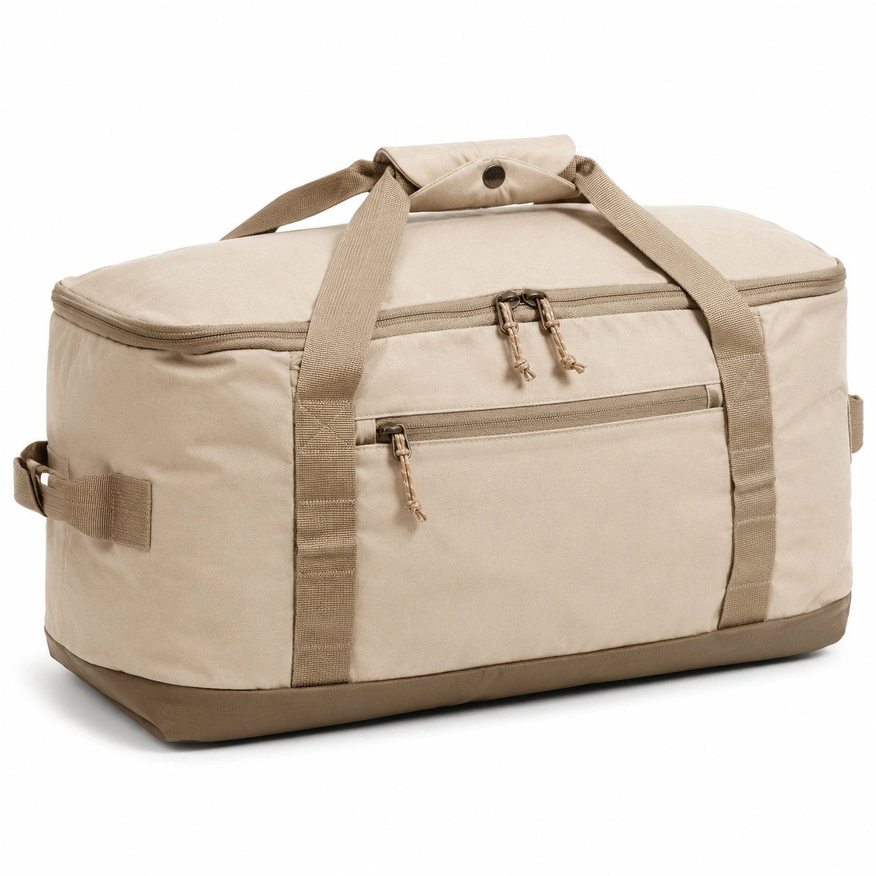Reisetasche 50 x 30 x 30 cm aus Textil in Beige mit Reißverschluss und Tragegurten