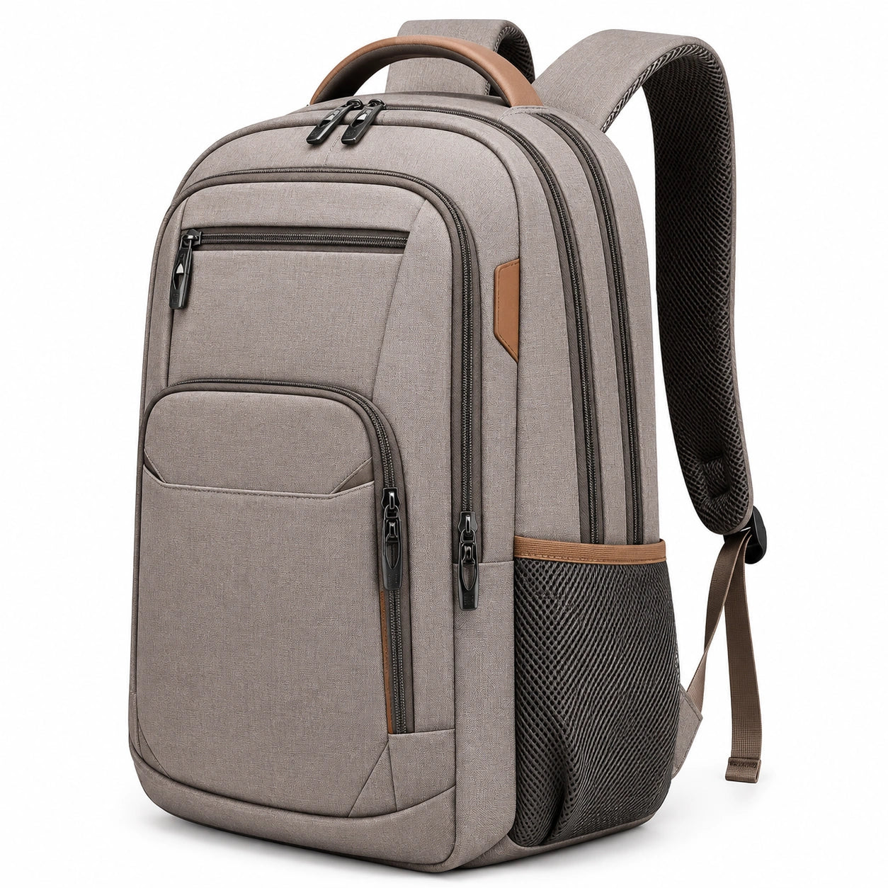 Laptoprucksack 32 x 18 x 46 cm aus Polyester in Grau mit mehreren Fächern