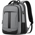 Rucksack 32 x 18 x 46 cm Grau Schwarz Textil mit USB-Anschluss für Alltag und Arbeit