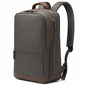 Laptop Rucksack 45 cm aus Kunstleder in Dunkelgrau Braun mit gepolsterten Schultergurten
