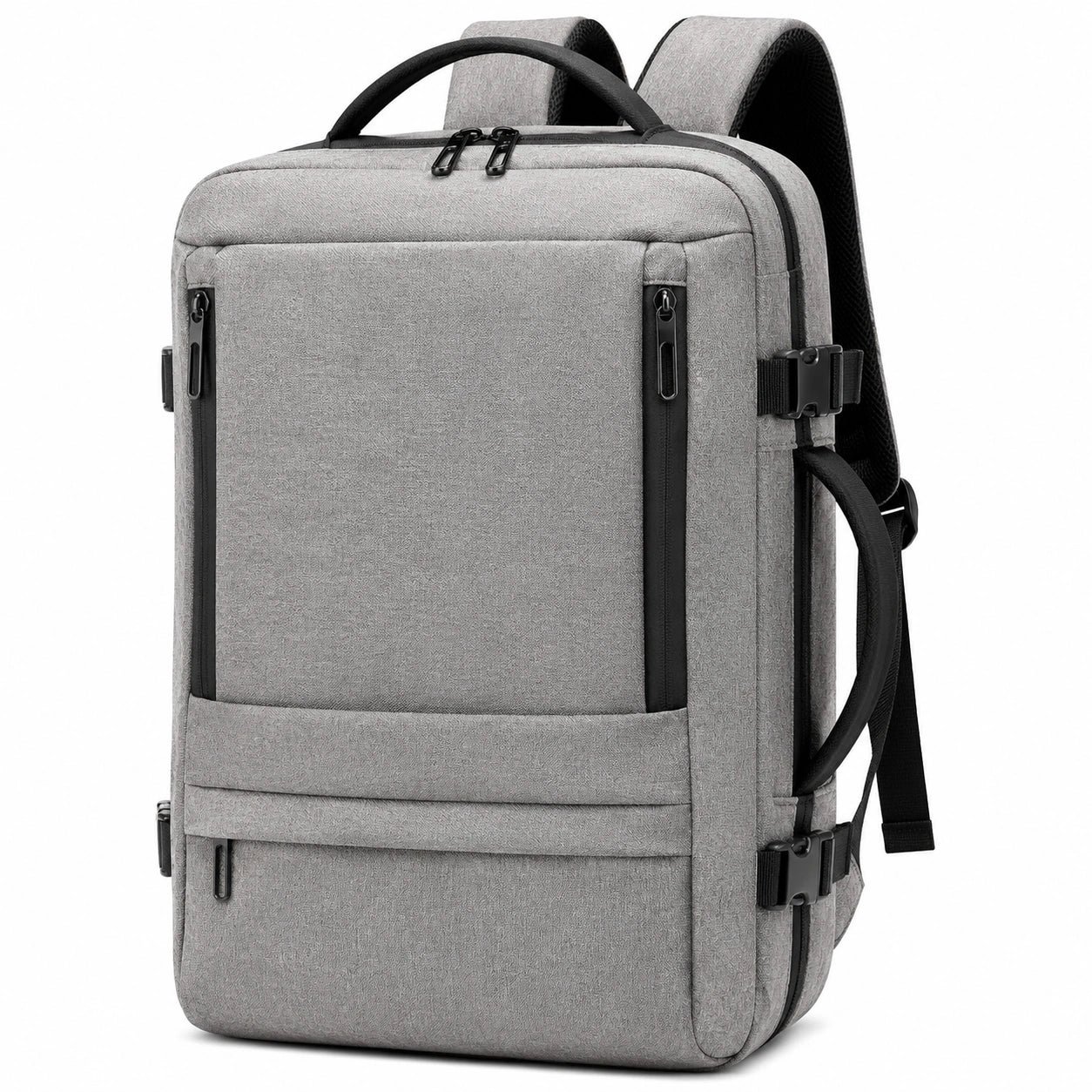 Reiserucksack 45 x 30 x 20 cm aus Textil in Grau für Reisen mit Tragegriffen