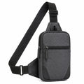 Umhängetasche 18 x 7 x 31 cm aus Textil und Kunstleder Schwarz mit verstellbarem Schultergurt